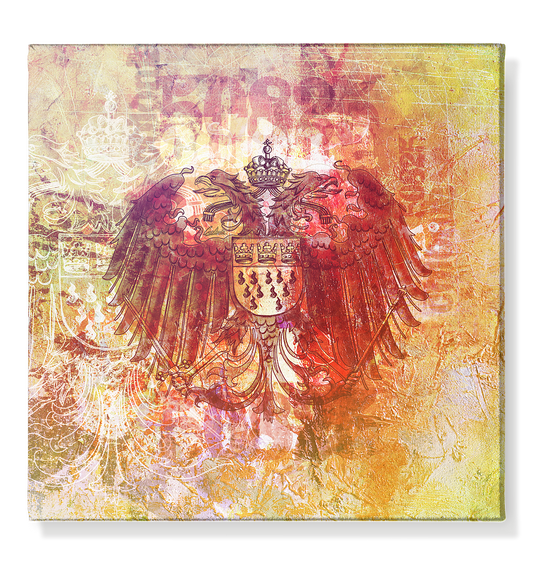 Coolonia Wappen Mixed Media Art Print - Kunstdruck auf Leinwand